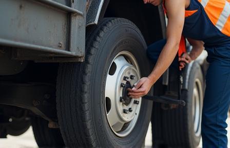 Safety check being performed on a vehicle